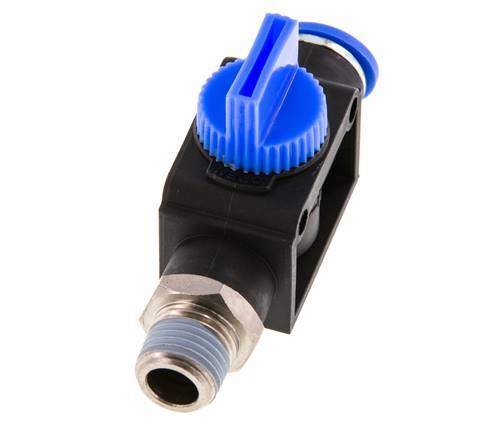 3/2-Way Shut-Off Hand Valve 10 mm - R1/4'' Plastic/Brass Thread-side venting