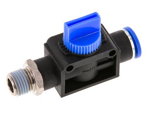3/2-Way Shut-Off Hand Valve 10 mm - R1/4'' Plastic/Brass Thread-side venting