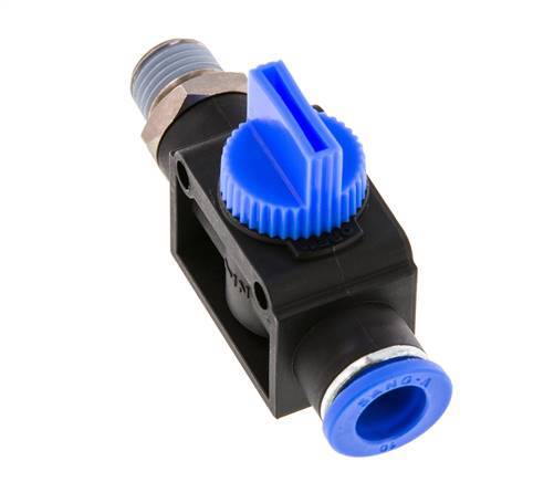 3/2-Way Shut-Off Hand Valve 10 mm - R1/4'' Plastic/Brass Thread-side venting