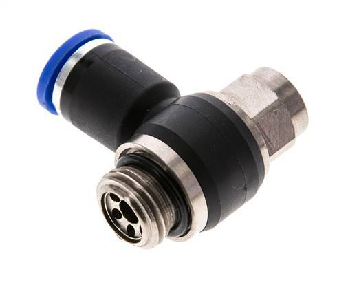 Flow Control Silencer Meter-Out Elbow 8 mm - G1/4'' Brass/PA 66 Slotted Screw