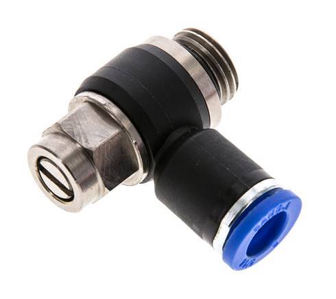 Flow Control Silencer Meter-Out Elbow 8 mm - G1/4'' Brass/PA 66 Slotted Screw