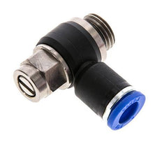 Flow Control Silencer Meter-Out Elbow 8 mm - G1/4'' Brass/PA 66 Slotted Screw