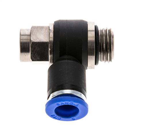 Flow Control Silencer Meter-Out Elbow 8 mm - G1/4'' Brass/PA 66 Slotted Screw