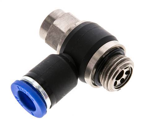Flow Control Silencer Meter-Out Elbow 8 mm - G1/4'' Brass/PA 66 Slotted Screw