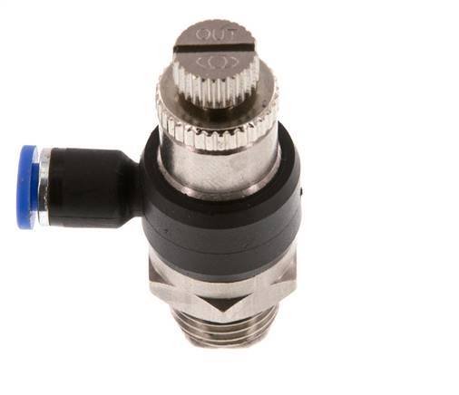 Flow Control Silencer Meter-Out Elbow 4 mm - G1/4'' Brass/PA 66