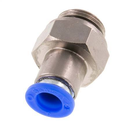 Racor rápido de 8 mm y G3/8'' macho con cierre automático de latón/PBT 0-10bar (0-145psi)