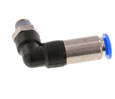 Racor de 8mm y R1/8'' Codo macho autoblocante Latón/PBT 0-10bar (0-145psi) [2 Piezas]