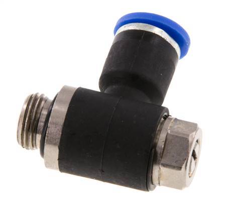Flow Control Silencer Meter-Out Elbow 6 mm - G1/8'' Brass/PA 66 Slotted Screw