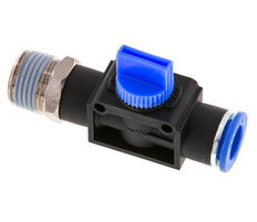Válvula manual de cierre de 3/2 vías 12 mm - R1/2'' Plástico/Latón Ventilación por el lado de la rosca