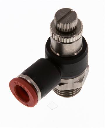 Flow Control Silencer Meter-In Elbow 8 mm - G1/4'' Brass/PA 66