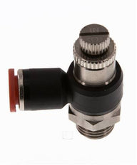 Silenciador de control de flujo Codo de entrada del medidor 8 mm - G1/4'' Latón/PA 66