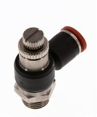 Silenciador de control de flujo Codo de entrada del medidor 8 mm - G1/4'' Latón/PA 66