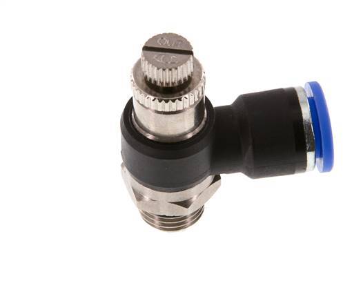 Flow Control Silencer Meter-Out Elbow 10 mm - G1/4'' Brass/PA 66