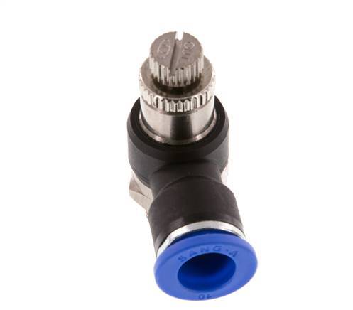 Flow Control Silencer Meter-Out Elbow 10 mm - G1/4'' Brass/PA 66
