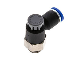 Válvula de control de flujo Codo de salida del medidor 8 mm - G1/4'' Latón/PA 66 Tuerca de seguridad