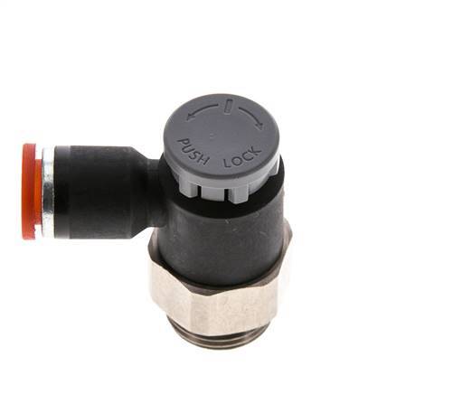 Flow Control Valve Meter-In Elbow 8 mm - G3/8'' Brass/PA 66 Locknut