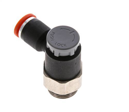 Flow Control Valve Meter-In Elbow 8 mm - G3/8'' Brass/PA 66 Locknut