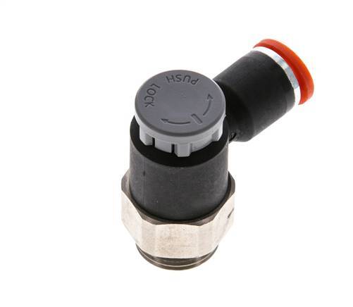Flow Control Valve Meter-In Elbow 8 mm - G3/8'' Brass/PA 66 Locknut