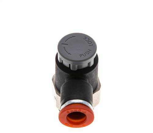 Flow Control Valve Meter-In Elbow 8 mm - G3/8'' Brass/PA 66 Locknut