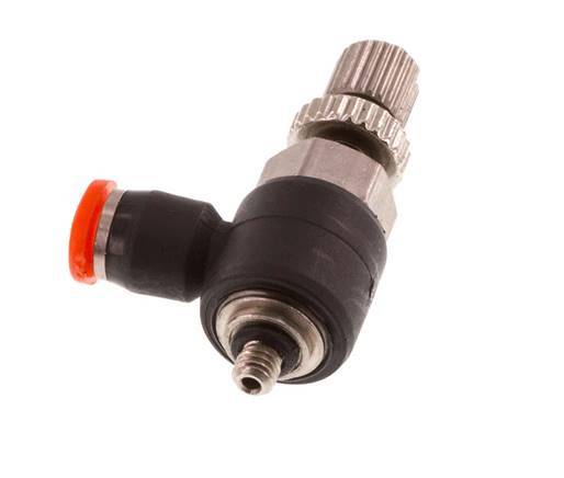 Flow Control Silencer Meter-In Elbow 3 mm - M3 Brass/PBT