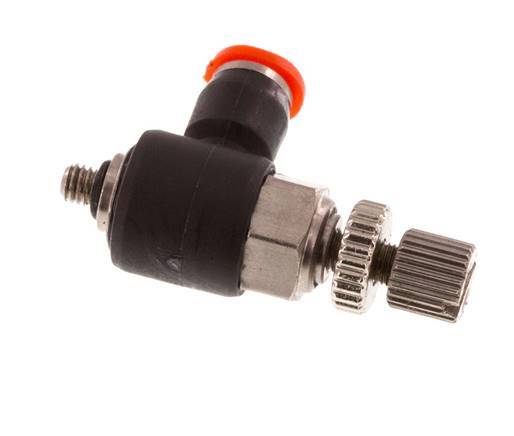 Flow Control Silencer Meter-In Elbow 3 mm - M3 Brass/PBT
