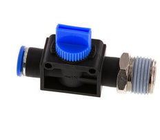 Válvula manual de cierre de 3/2 vías 10 mm - R1/2'' Plástico/Latón Ventilación del lado del tubo
