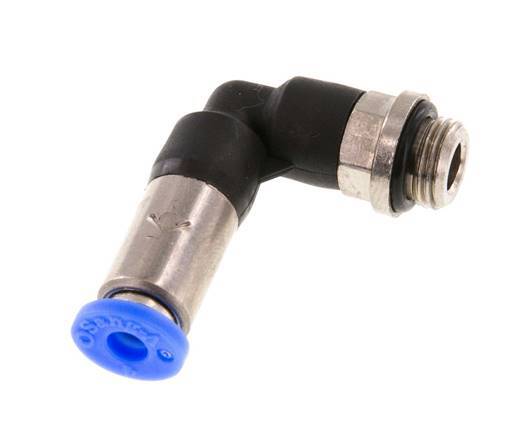 Racor de 4mm y G1/8'' Codo macho autoblocante Latón/PBT 0-10bar (0-145psi) [2 Piezas]
