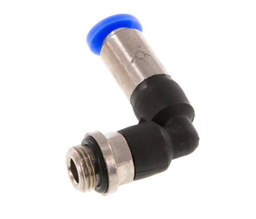 Racor de 4mm y G1/8'' Codo macho autoblocante Latón/PBT 0-10bar (0-145psi) [2 Piezas]