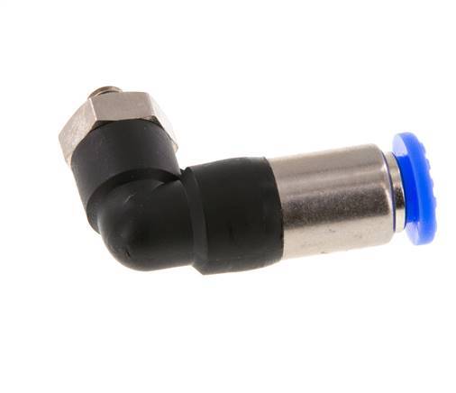 Racor rápido 6mm y M5 macho Codo autoblocante Latón/PBT 0-10bar (0-145psi)