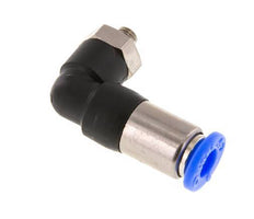 Racor rápido 6mm y M5 macho Codo autoblocante Latón/PBT 0-10bar (0-145psi)