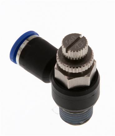 Flow Control Silencer Meter-Out Elbow 8 mm - R1/4'' Brass/PA 66