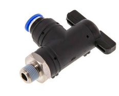 Válvula de bola de codo de 2 vías 6 mm - R1/8'' Plástico/Latón