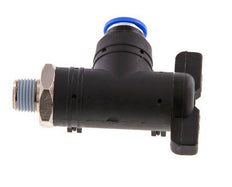 Válvula de bola de codo de 2 vías 6 mm - R1/8'' Plástico/Latón