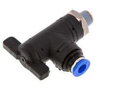 Válvula de bola de codo de 2 vías 6 mm - R1/8'' Plástico/Latón