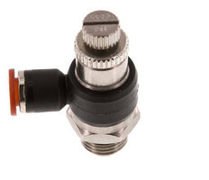 Silenciador de control de flujo Codo de entrada de medidor 6 mm - G1/4'' Latón/PA 66