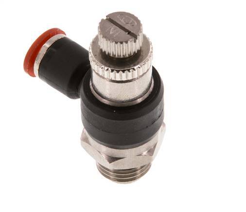 Silenciador de control de flujo Codo de entrada de medidor 6 mm - G1/4'' Latón/PA 66