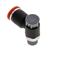 Flow Control Valve Meter-In Elbow 8 mm - R1/8'' Brass/PA 66 Locknut
