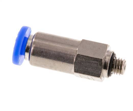 Válvula de retención de empuje de 4 mm y M5 macho de latón/PBT 0,2-10bar (3-145psi) Rosca-manguera