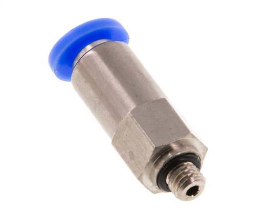 Válvula de retención de empuje de 4 mm y M5 macho de latón/PBT 0,2-10bar (3-145psi) Rosca-manguera