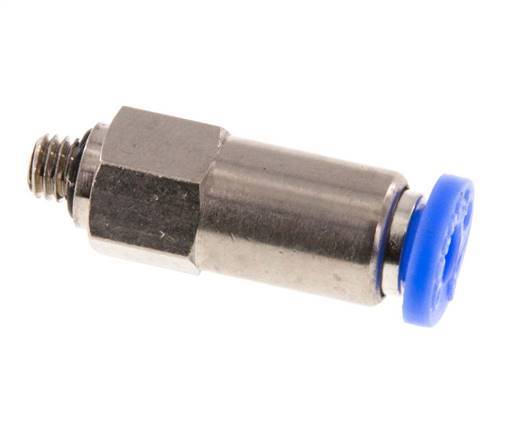 Válvula de retención de empuje de 4 mm y M5 macho de latón/PBT 0,2-10bar (3-145psi) Rosca-manguera