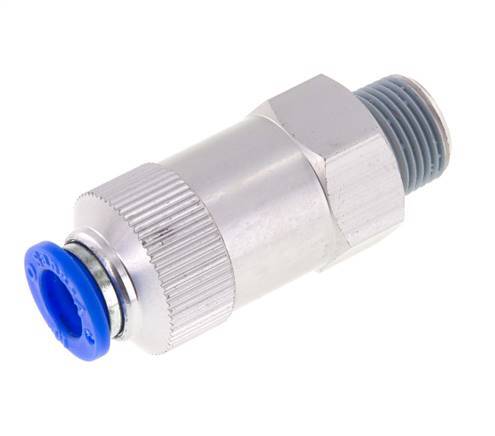 Push-In Check Valve 10mm & R3/8'' Male Aluminum 0.2-10bar (3-145psi) Thread-Hose
