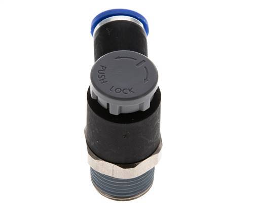 Flow Control Valve Meter-Out Elbow 8 mm - R3/8'' Brass/PA 66 Locknut