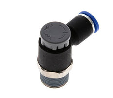 Flow Control Valve Meter-Out Elbow 8 mm - R3/8'' Brass/PA 66 Locknut
