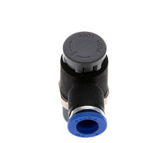 Flow Control Valve Meter-Out Elbow 8 mm - R3/8'' Brass/PA 66 Locknut