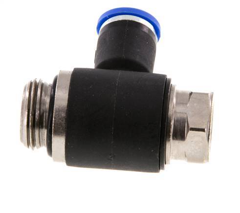 Flow Control Silencer Meter-Out Elbow 8 mm - G3/8'' Brass/PA 66 Slotted Screw