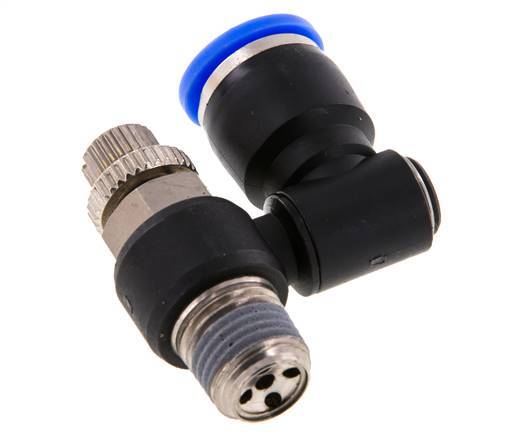 Flow Control Silencer Meter-Out Rotatable 10 mm - R1/4'' Brass/PA 66
