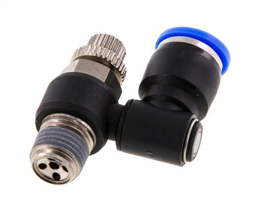 Flow Control Silencer Meter-Out Rotatable 10 mm - R1/4'' Brass/PA 66