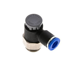 Válvula reguladora de caudal Codo de salida de contador 8 mm - G3/8'' Latón/PA 66 Tuerca de seguridad