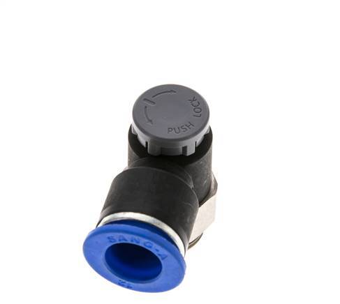 Flow Control Valve Meter-Out Elbow 12 mm - G3/8'' Brass/PA 66 Locknut