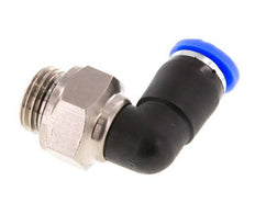 Codo de 6 mm y G1/4'' Junta giratoria con rosca macho Latón niquelado/PBT NBR Giratorio